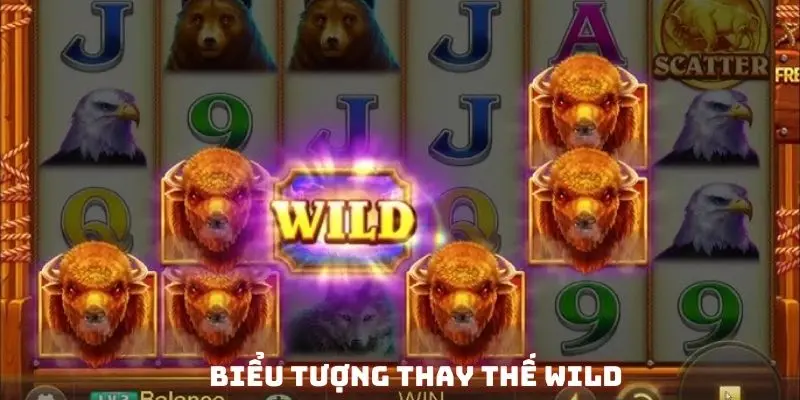 Nút Wild trong Slot Charge Buffalo thay thế được cho tất cả biểu tượng khác